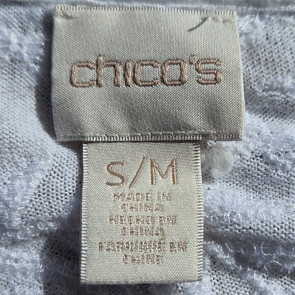 Chico's Sz S/M Embroidered Poncho Style Hi/Lo Boho Blouse - Picture 10 of 11